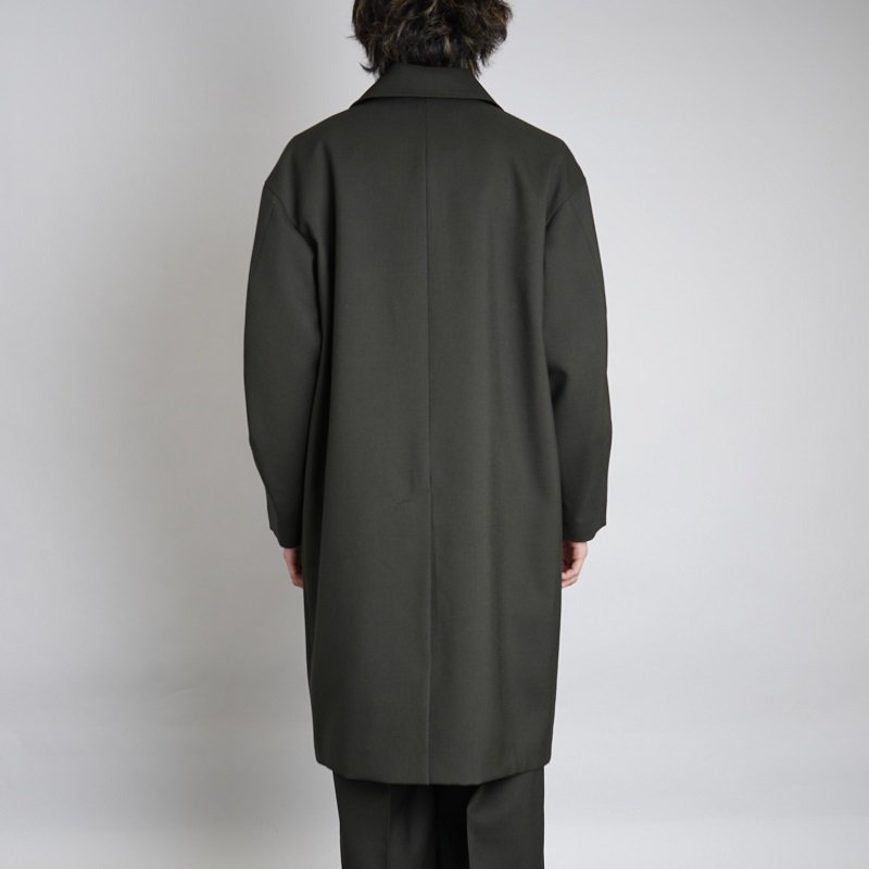 【MARKAWARE マーカウェア】 ORGANIC WOOL HEAVY TROPICAL MAC COAT / DARK OLIVE -  Avelia ONLINE STORE