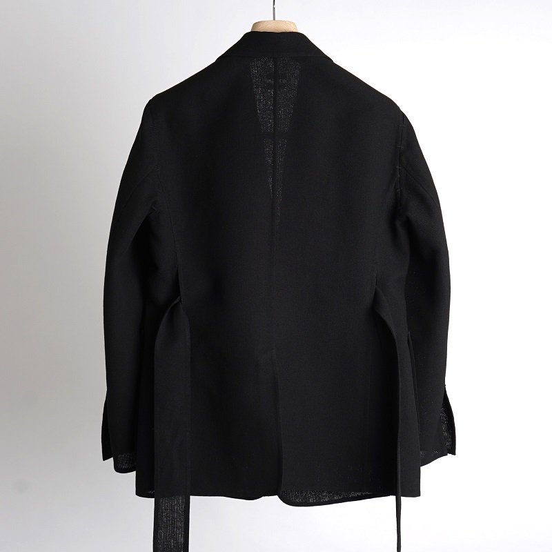 POSTELEGANT ݥƥ쥬ȡ Washi Paper Wool Rever Jacket / BLACK