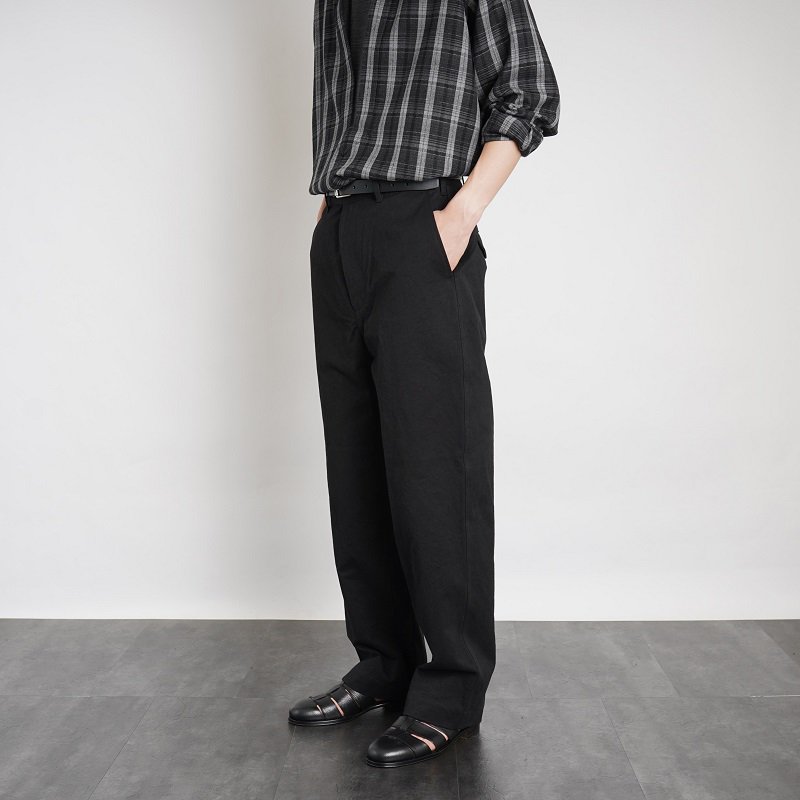 ULTERIOR アルテリア】WASHED BIZEN TWILL MILITARY PANTS / BLACK