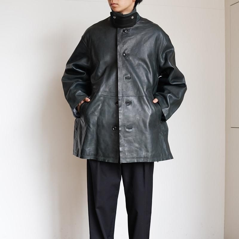 yoke Cut-Off Leather Car Coat 2022 ヨーク - アウター