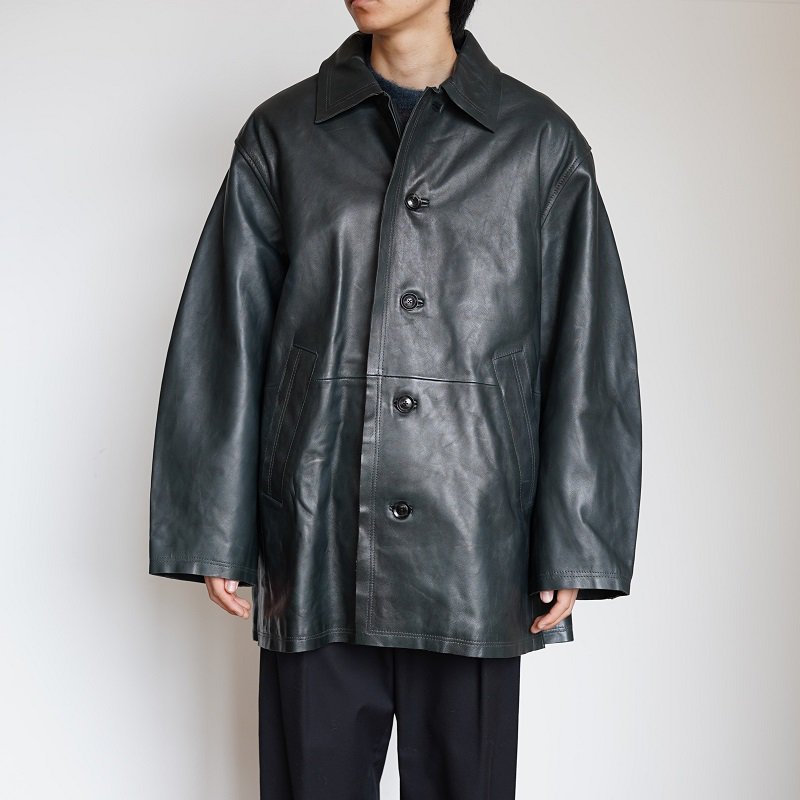 今年人気のブランド品や yoke 22aw cut-off leather carcoat 黒 2