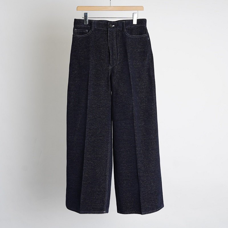 【22AW】【POSTELEGANT ポステレガント】Washi Paper Cotton 5-Pocket Trousers / NAVY