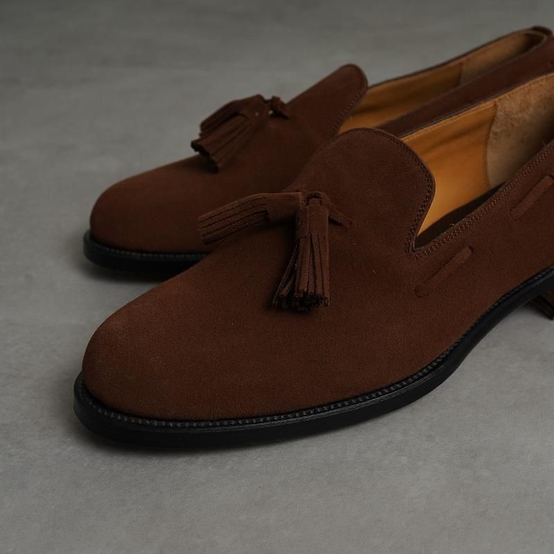 forme フォルメ】 Suede Tassel loafer plain toe goodyear / MAROON