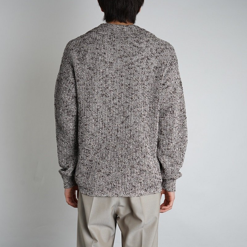 オーラリー COTTON SLUB MIX TOP YARN RIB KNIT