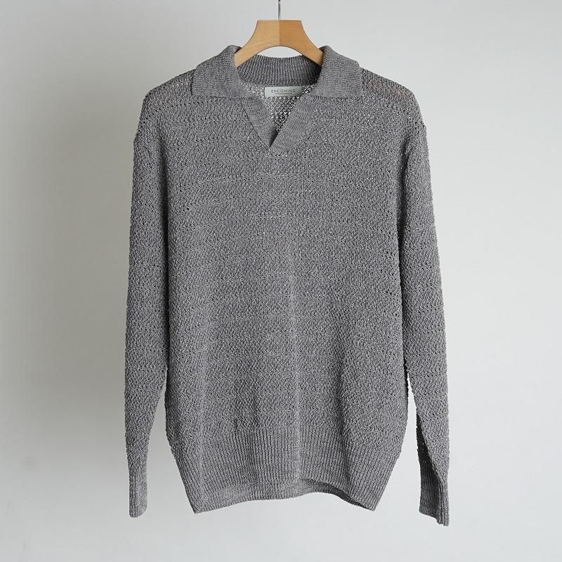 【ENCOMING インカミング】 FRONT SLIT JUMPER / GRAY