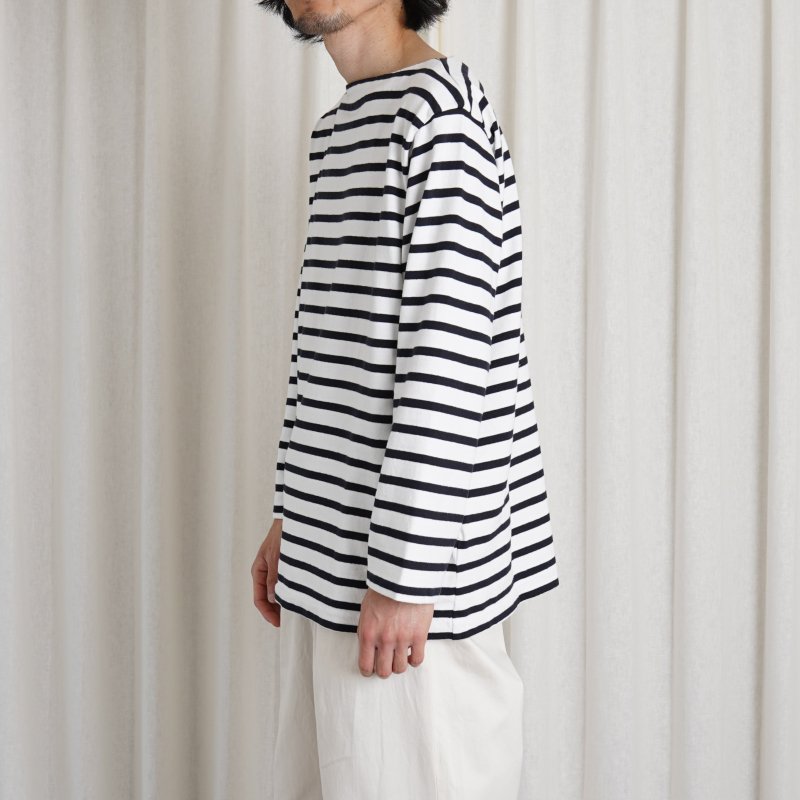 YAECA ヤエカ】 BASQUE SHIRT / NAVY×OFF WHITE-ST- Avelia ONLINE STORE