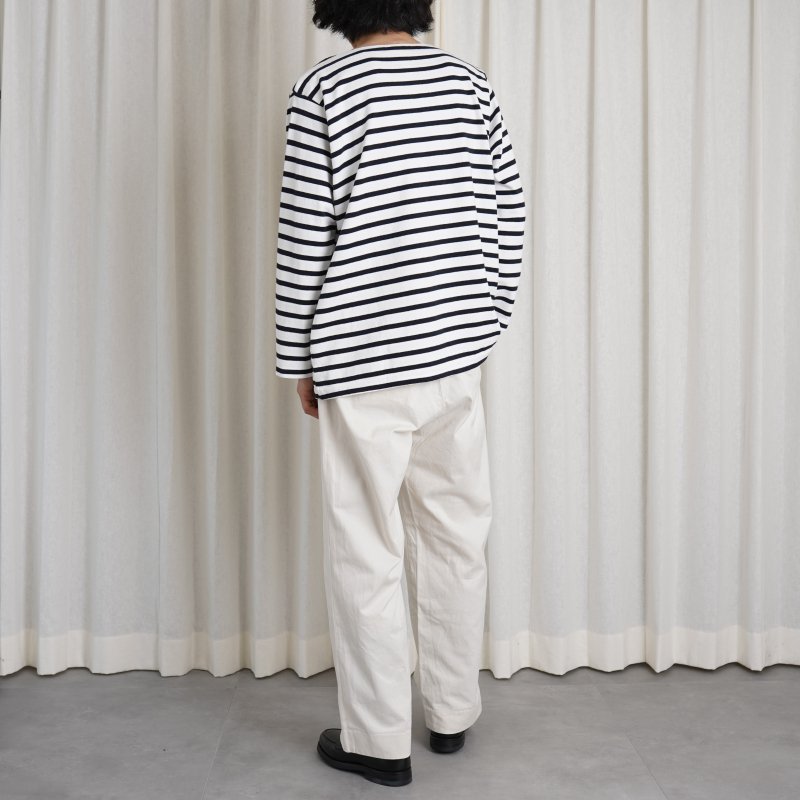 YAECA ヤエカ】 BASQUE SHIRT / NAVY×OFF WHITE-ST- Avelia ONLINE STORE