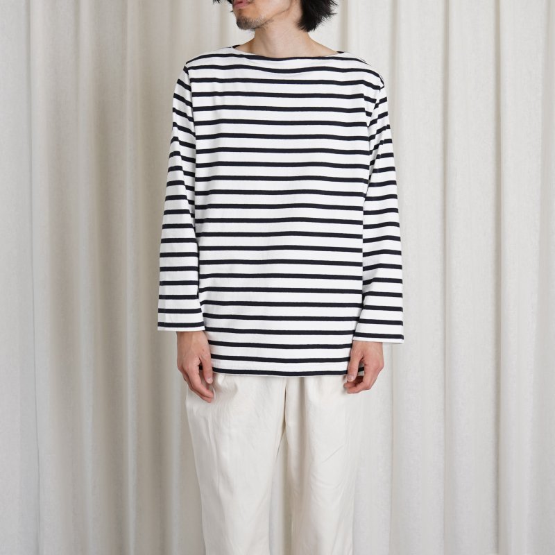 YAECA ヤエカ】 BASQUE SHIRT / NAVY×OFF WHITE-ST- Avelia ONLINE STORE