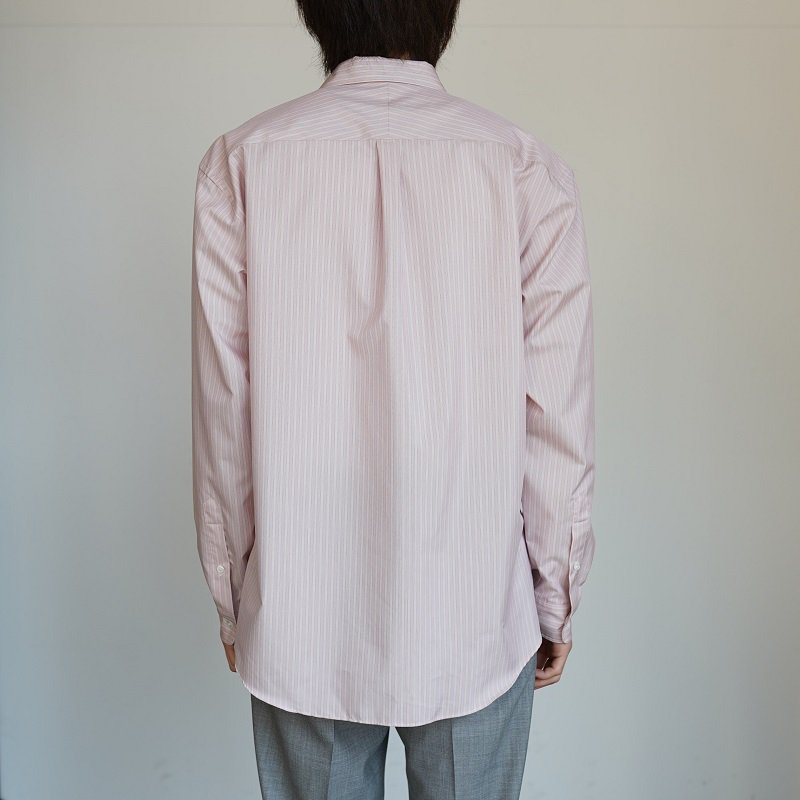 AURALEE オーラリー】 FINX POLYESTER STRIPE SHIRT / PINK BEIGE