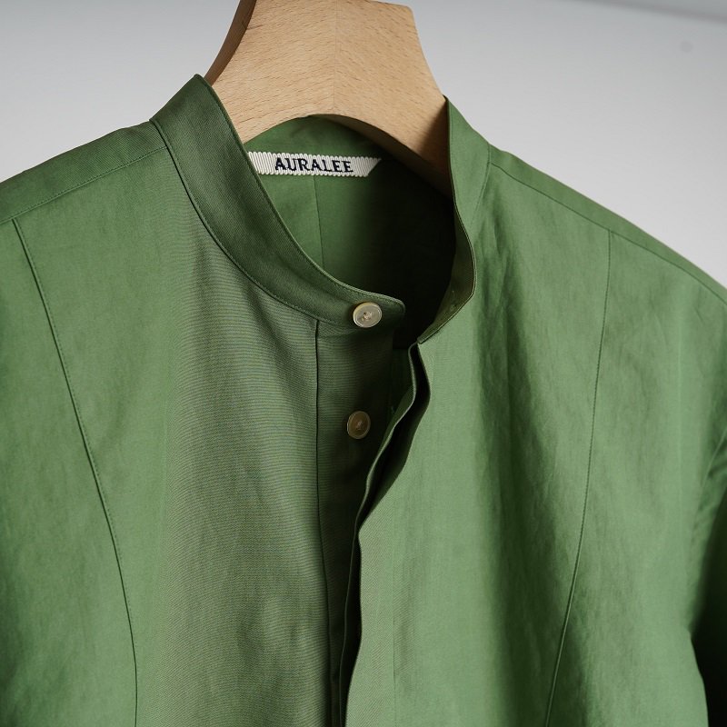 AURALEE オーラリー】 WASHED FINX TWILL HALF SLEEVED P/O SHIRT -WOMEN-/ GREEN -  Avelia ONLINE STORE