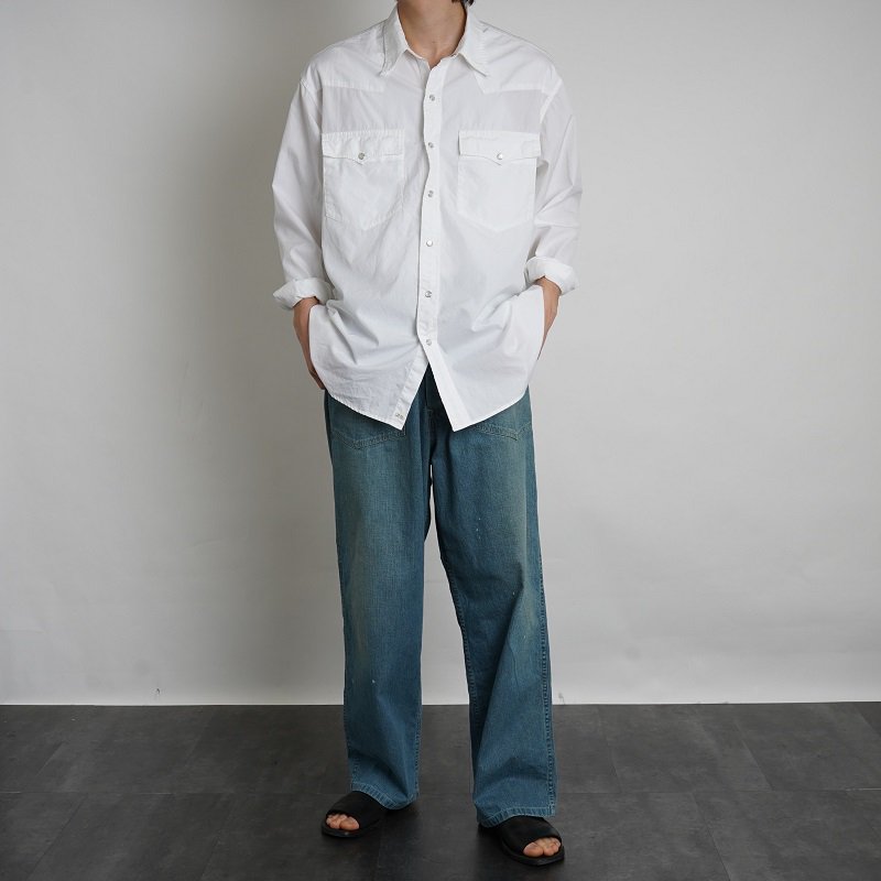【Porter Classic ポータークラシック】 WIDE WESTERN SHIRT / WHITE - Avelia ONLINE STORE