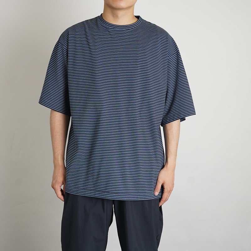 【KAPTAIN SUNSHINE キャプテンサンシャイン】Hard Twisted Border Jersey Boatneck S/S TEE /  NAVY BORDER - Avelia ONLINE STORE