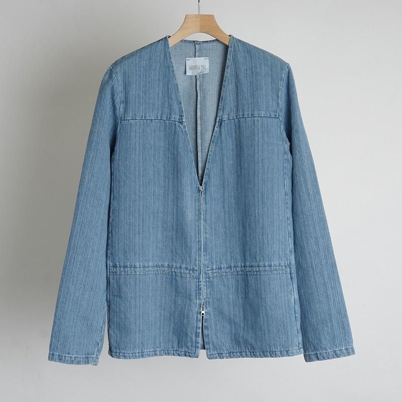 【GABRIELA COLL GARMENTS ガブリエラ コール ガーメンツ】 DENIM ZIPPER JACKET / BLEACHED  INDIGO - Avelia Online Store