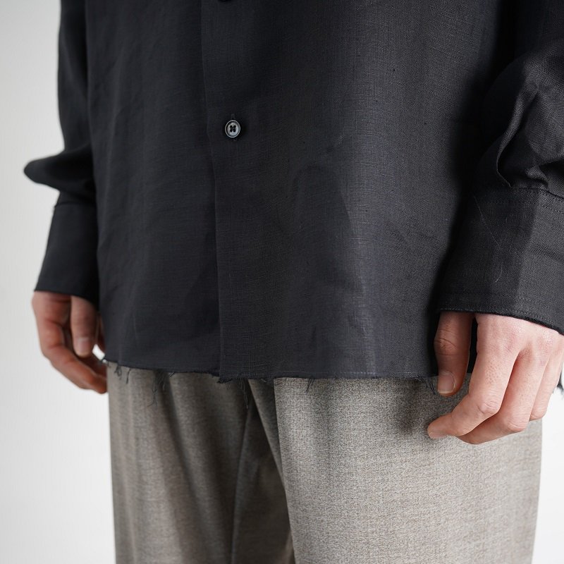 【GABRIELA COLL GARMENTS ガブリエラ コール ガーメンツ】 SOLBIATI LINEN SHIRT / BLACK -  Avelia Online Store