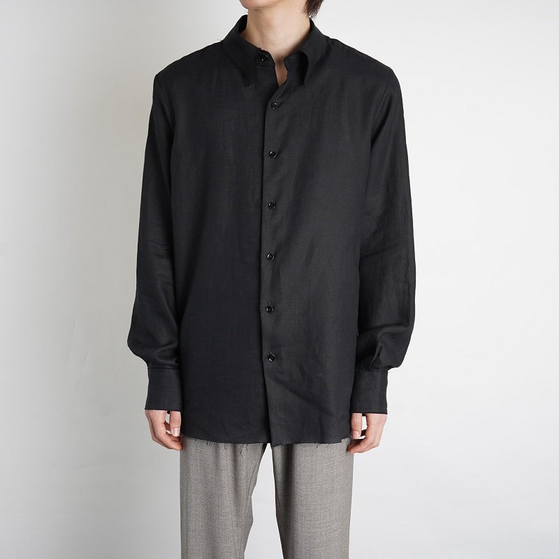 【GABRIELA COLL GARMENTS ガブリエラ コール ガーメンツ】 SOLBIATI LINEN SHIRT / BLACK -  Avelia Online Store