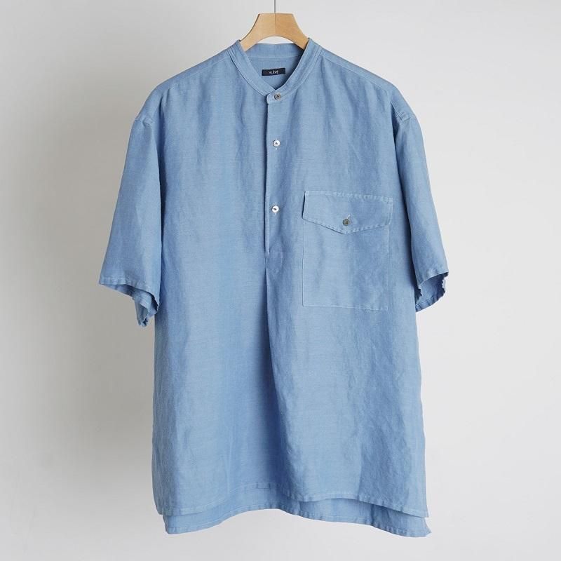 【YLÉVE イレーヴ】 LINEN VISCOSE OVER DYE SH / BLUE