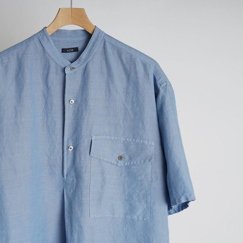 YLÉVE イレーヴ】 LINEN VISCOSE OVER DYE SH / BLUE - Avelia
