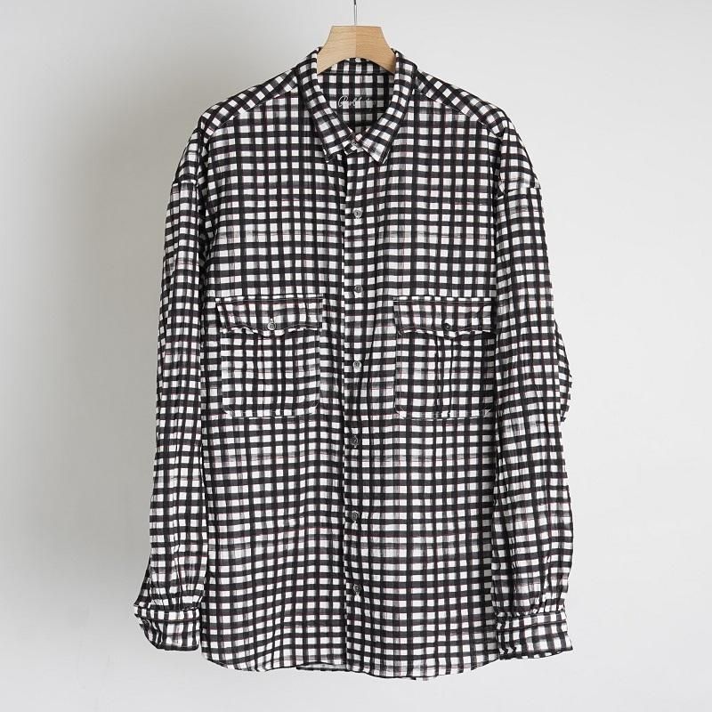 【Porter Classic ポータークラシック】 ROLL UP 水彩 GINGHAM SHIRT / BLACK - Avelia ONLINE  STORE