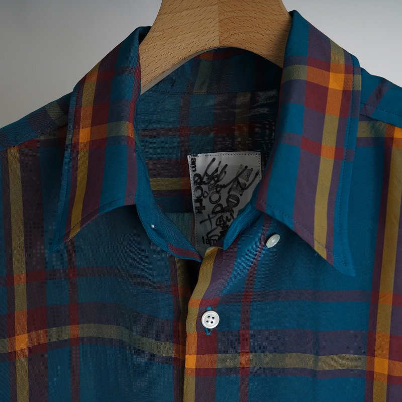 【I am dork アイアムドーク】 VISCOSE LONG SLEEVE SHIRT / BLUE CHECK - Avelia ONLINE  STORE