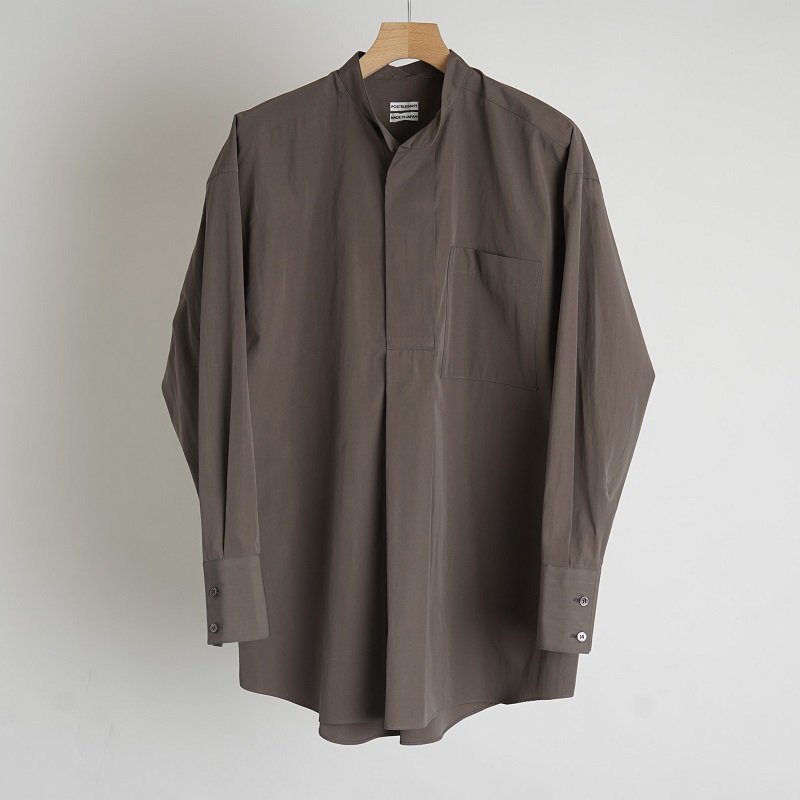 【23SS】【POSTELEGANT ポステレガント】 Fine Cotton Pull-Over Shirt / TAUPE