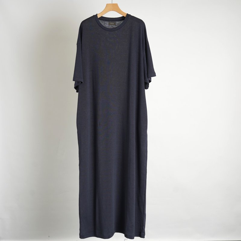 【WIRROW ウィロウ】 LINEN COTTON CUT＆SEWN DRESS -WOMEN- / DUSTY NAVY - Avelia  ONLINE STORE