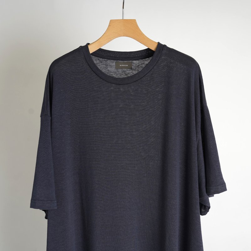 【WIRROW ウィロウ】 LINEN COTTON CUT＆SEWN DRESS -WOMEN- / DUSTY NAVY - Avelia  ONLINE STORE