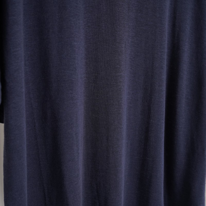 【WIRROW ウィロウ】 LINEN COTTON HALF SLEEVE CUT＆SEWN / DUSTY NAVY - Avelia  ONLINE STORE