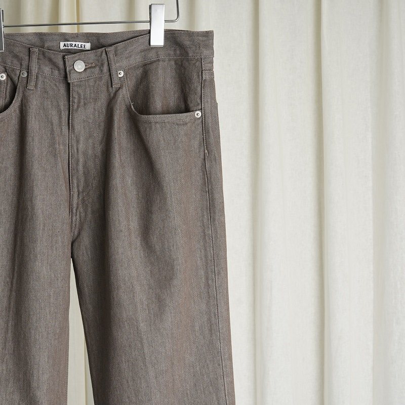 AURALEE オーラリー】 HARD TWIST DENIM 5P PANTS / MOCHA BROWN