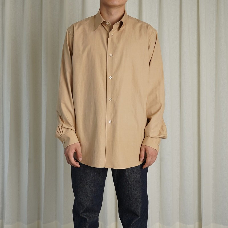 AURALEE オーラリー】 WASHED FINX TWILL SHIRT / LIGHT BROWN