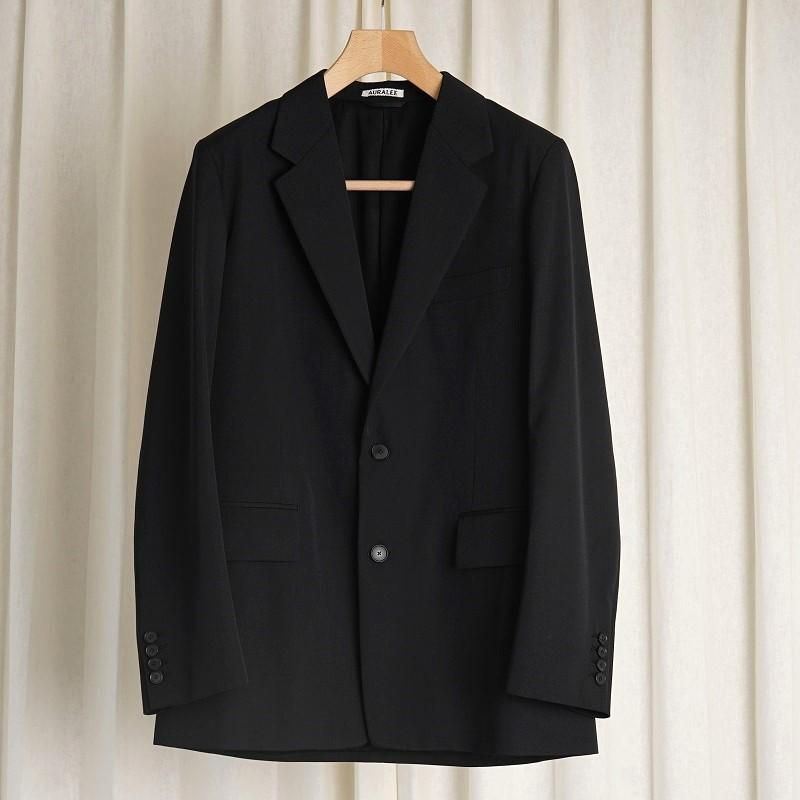 AURALEE オーラリー】 LIGHT WOOL MAX GABARDINE JACKET / TOP BLACK