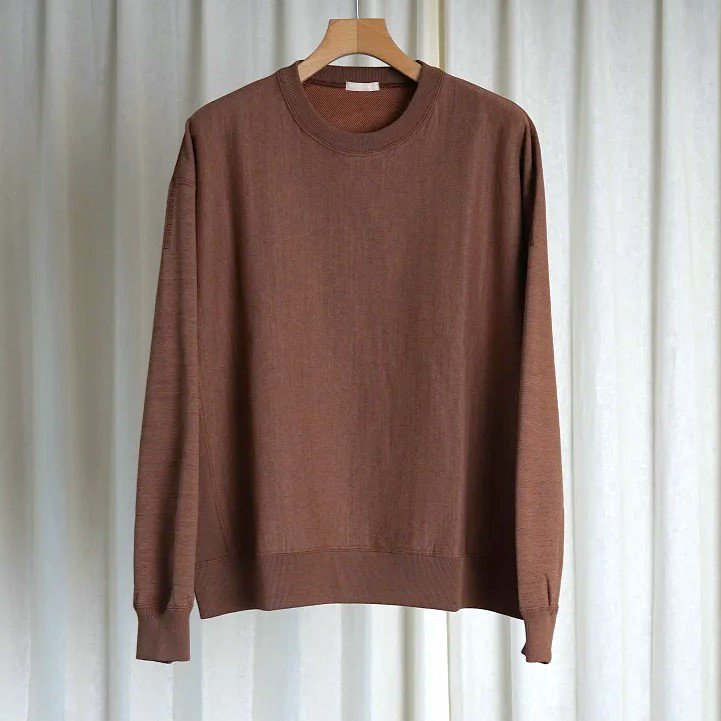 【ULTERIOR アルテリア】 FADED SILKY TERRY RW SWEAT SHIRT / MELANGE BROWN - Avelia  ONLINE STORE