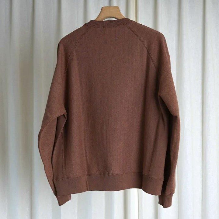 ULTERIOR ƥꥢ FADED SILKY TERRY RW SWEAT SHIRT / MELANGE BROWN
