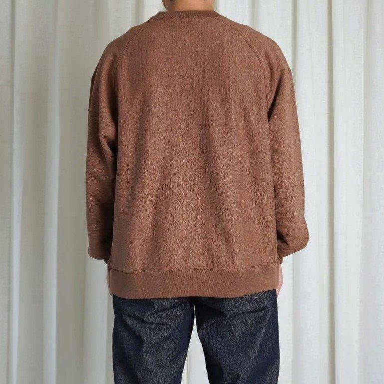 ULTERIOR ƥꥢ FADED SILKY TERRY RW SWEAT SHIRT / MELANGE BROWN
