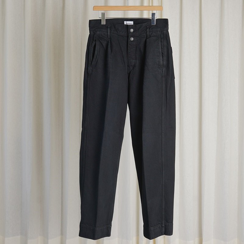 【23AW】【TANAKA タナカ】 THE WIDE JEAN TROUSERS / OVERDYED BLACK