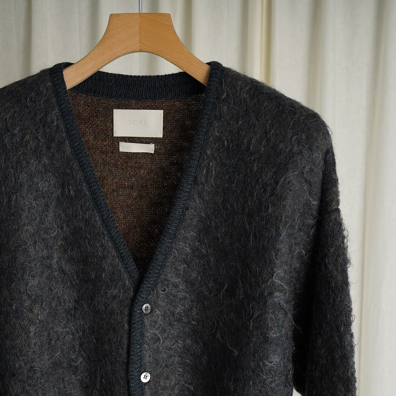 YOKE ヨーク】 3COLOR JACQUARD MOHAIR CARDIGAN / PEACOCK- Avelia