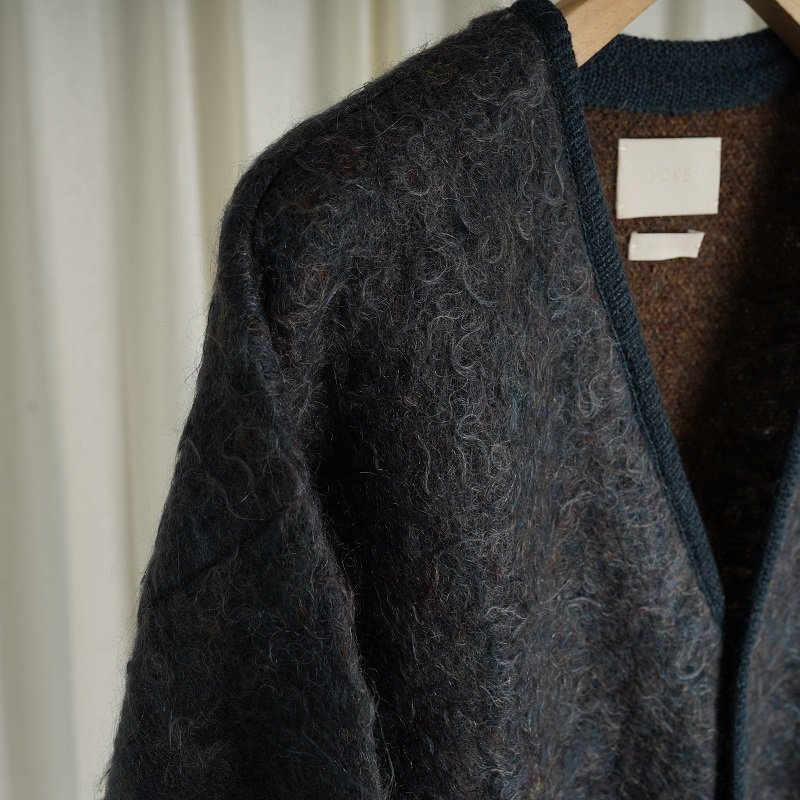 YOKE ヨーク】 3COLOR JACQUARD MOHAIR CARDIGAN / PEACOCK- Avelia