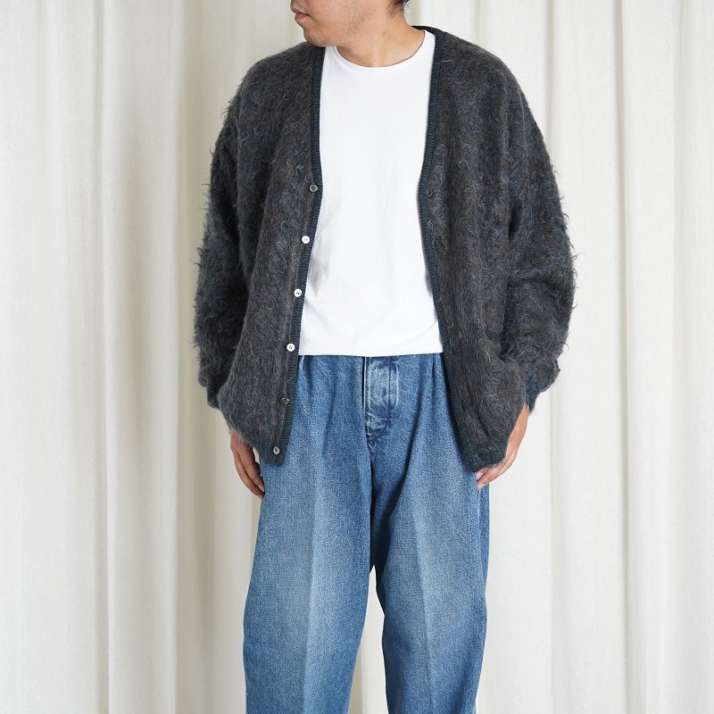 【YOKE ヨーク】 3COLOR JACQUARD MOHAIR CARDIGAN / PEACOCK- Avelia Online Store