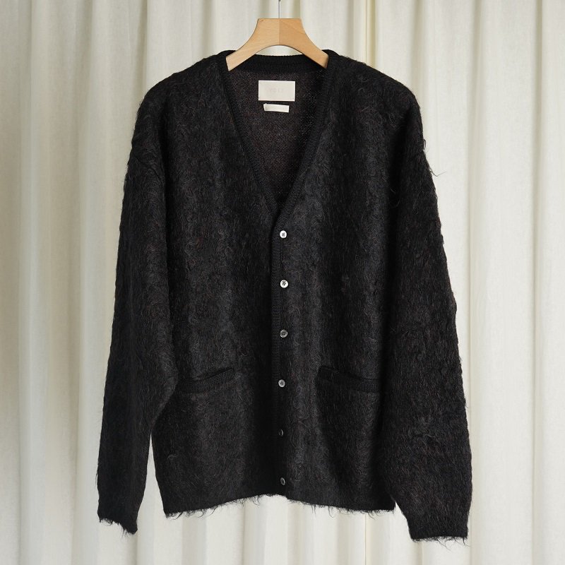 YOKE ヨーク】 3COLOR JACQUARD MOHAIR CARDIGAN / BLACK- Avelia