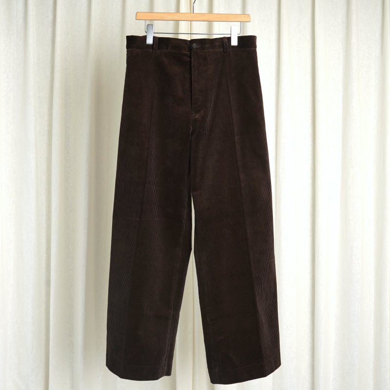 【23AW】【Cale カル】  8W HIGH COUNT CORDUROY WIDE PANTS / DARK BROWN