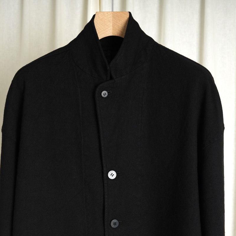 23AWۡCale   LINEN WOOL COVER ALL JACKET / BLACK