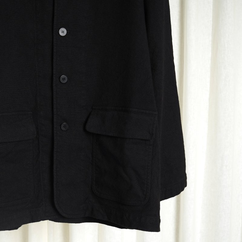 【23AW】【Cale カル】 LINEN WOOL COVER ALL JACKET / BLACK - Avelia ONLINE STORE