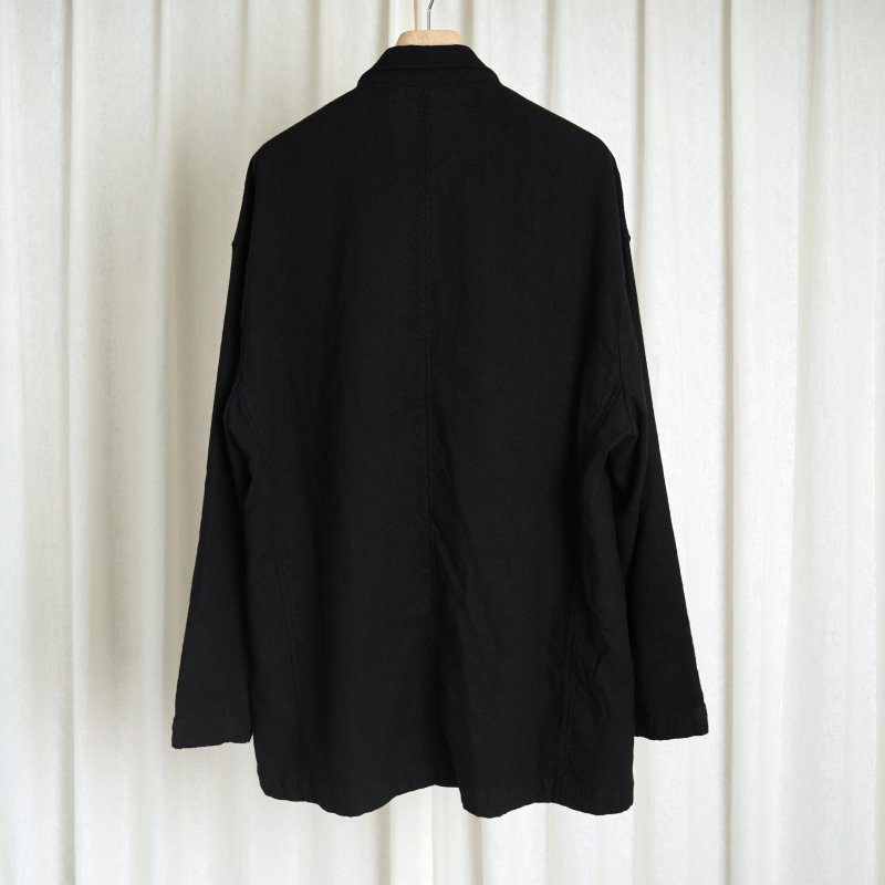 【23AW】【Cale カル】 LINEN WOOL COVER ALL JACKET / BLACK - Avelia ONLINE STORE