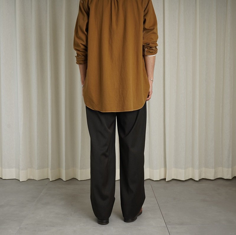 ULTERIOR アルテリア】MELANGE WOOL GABARDINE WIDE TROUSERS