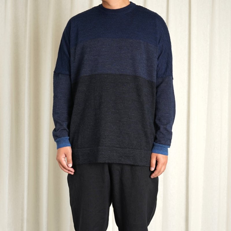 【CASEY CASEY ケイシーケイシー】 CREW NECK JUMPER / MIX INDIGO - Avelia Online Store