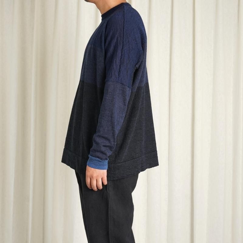 CASEY CASEY ケイシーケイシー】 CREW NECK JUMPER / MIX INDIGO CASEY CASEY ケイシーケイシー】 CREW NECK JUMPER / MIX INDIGO
