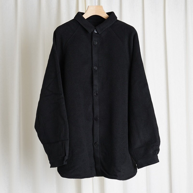 【23AW】【MITTAN ミッタン】 ウールシルクキャメルシャツ / 黒