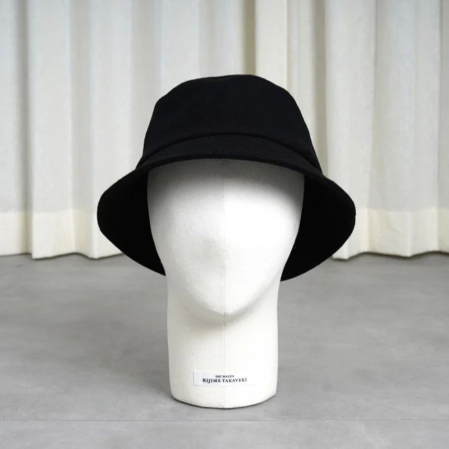 KIJIMA TAKAYUKI ޥ業 MELTON BUCKET HAT / BLACK