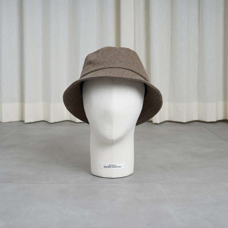 【KIJIMA TAKAYUKI キジマタカユキ】 MELTON BUCKET HAT / L.BROWN - Avelia Online Store