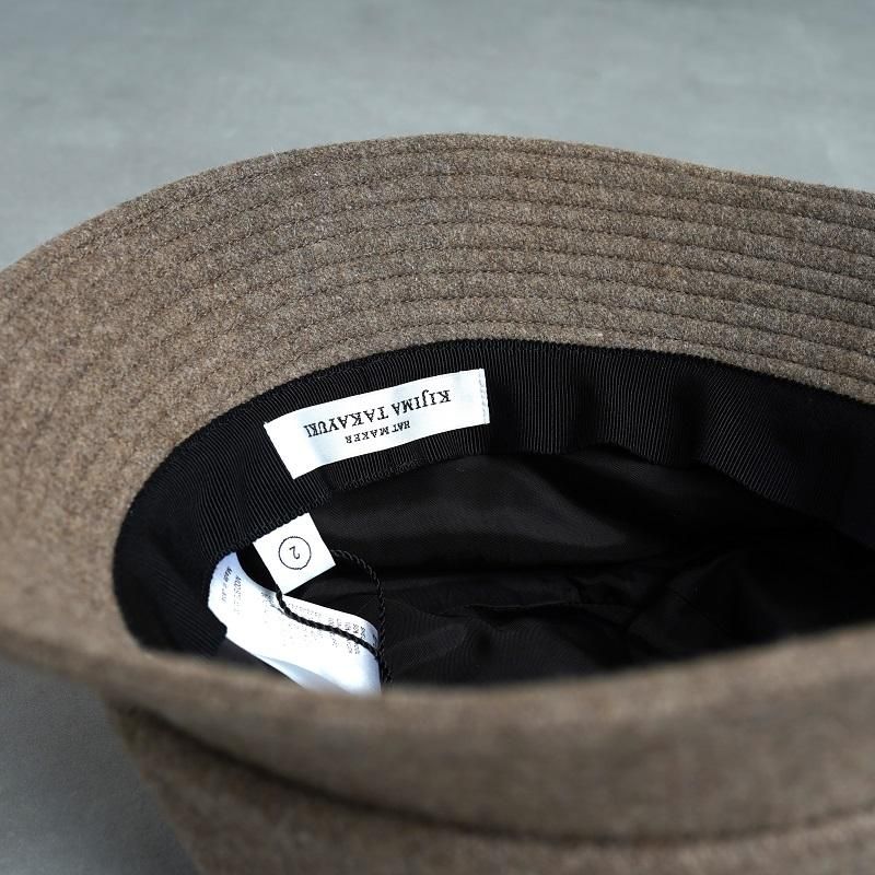 KIJIMA TAKAYUKI ޥ業 MELTON BUCKET HAT / L.BROWN