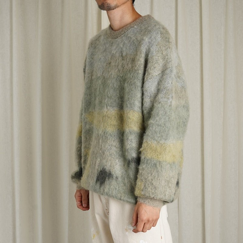 【YOKE ヨーク】 LANDSCAPE MOHAIR JACQUARD CREWNECK SWEATER / GRAY - Avelia  Online Store